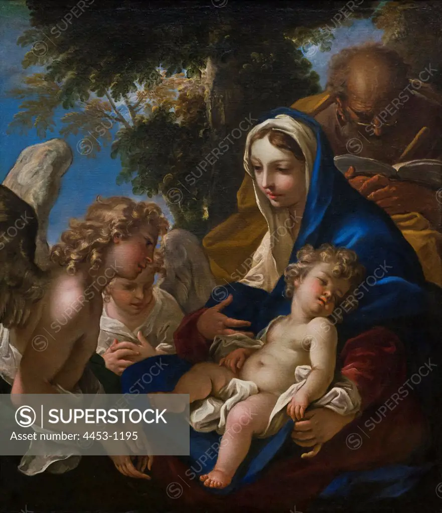 Sebastiano Ricci; Italian; Belluno 1659-1734 Venice; The Holy Family with Angels; ca.1700; Oil on canvas.
