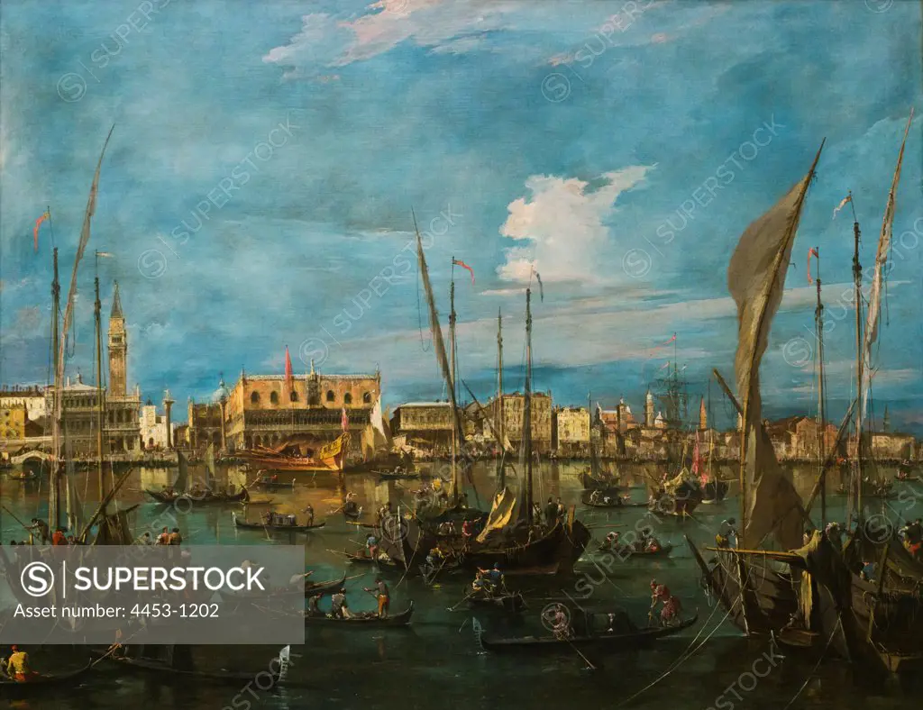 Francesco Guardi; Italian; Venice 1712-1793 Venice; Venice from the Bacino di San Marco; ca.1760; Oil on canvas.