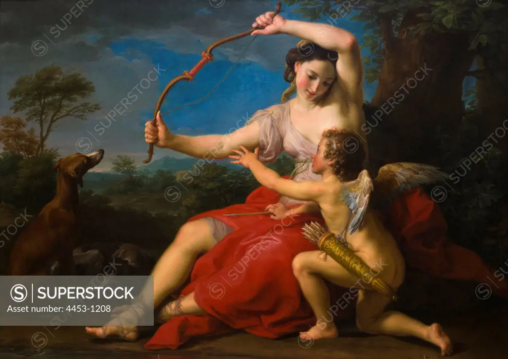 Pompeo Batoni; Italian; Lucca 1708-1787 Rome; Diana and Cupid; 1761; Oil on canvas.
