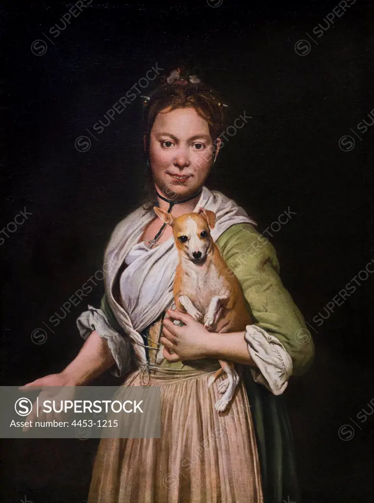 Giacomo Ceruti; Italian; Milan 1698-1767 Milan; A Woman with a Dog; 1740s; Oil on canvas.