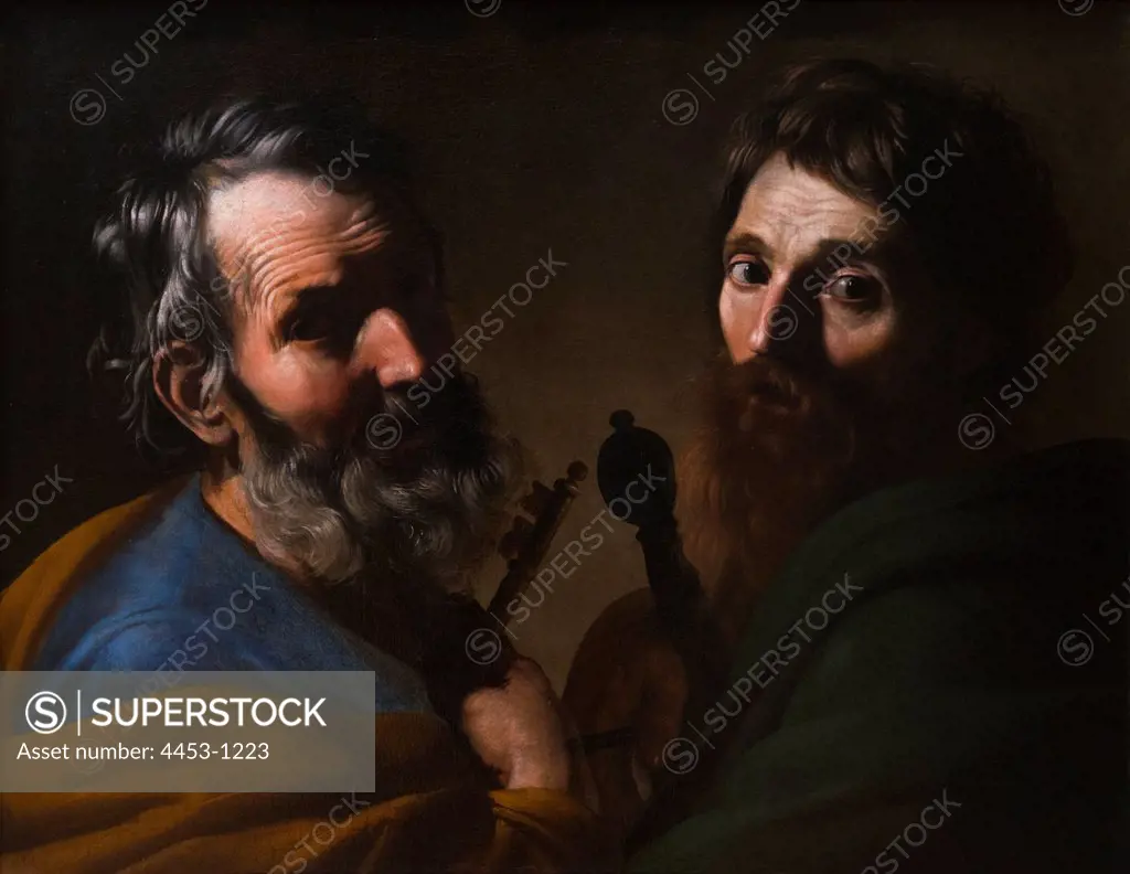 Bartolomeo Manfredi; Italian; Ostiano 1582-1622 Rome; Saints Peter and Paul; ca 1610; Oil on canvas.