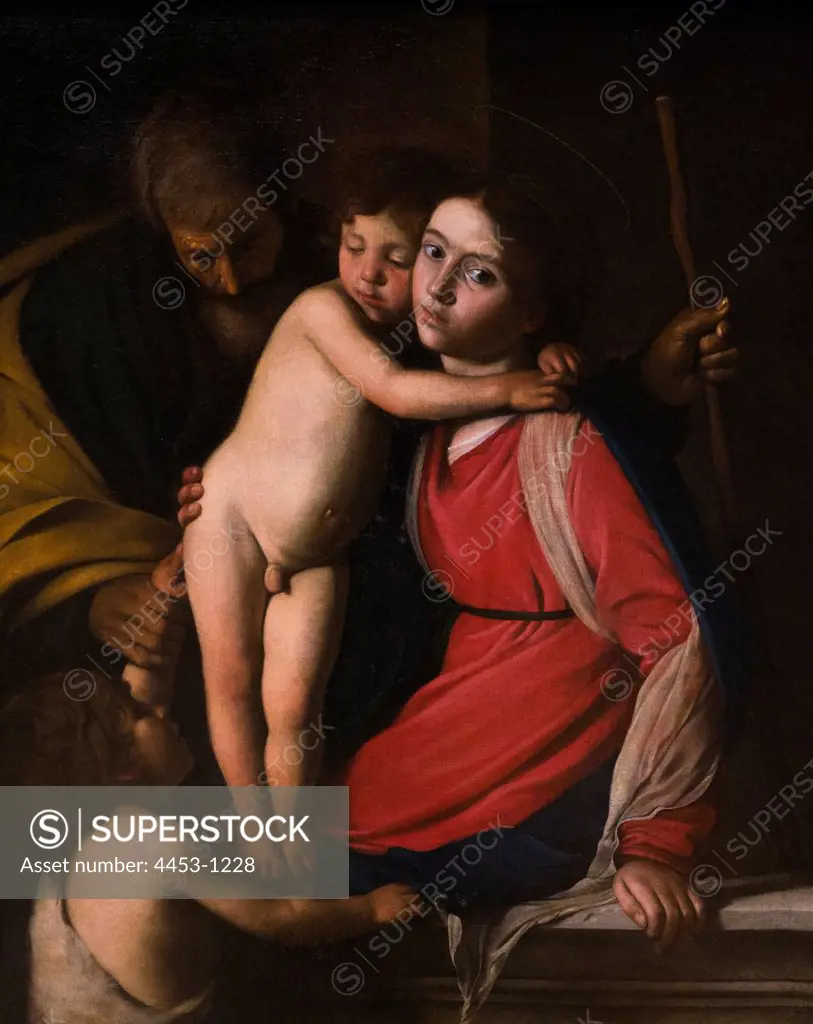 Caravaggio (Michelangelo Merisi); Italian; Milan or Caravaggio 1571-1610 Porto; Ercole; Holy Family with Infant Saint; John the Baptist; Oil on canvas.