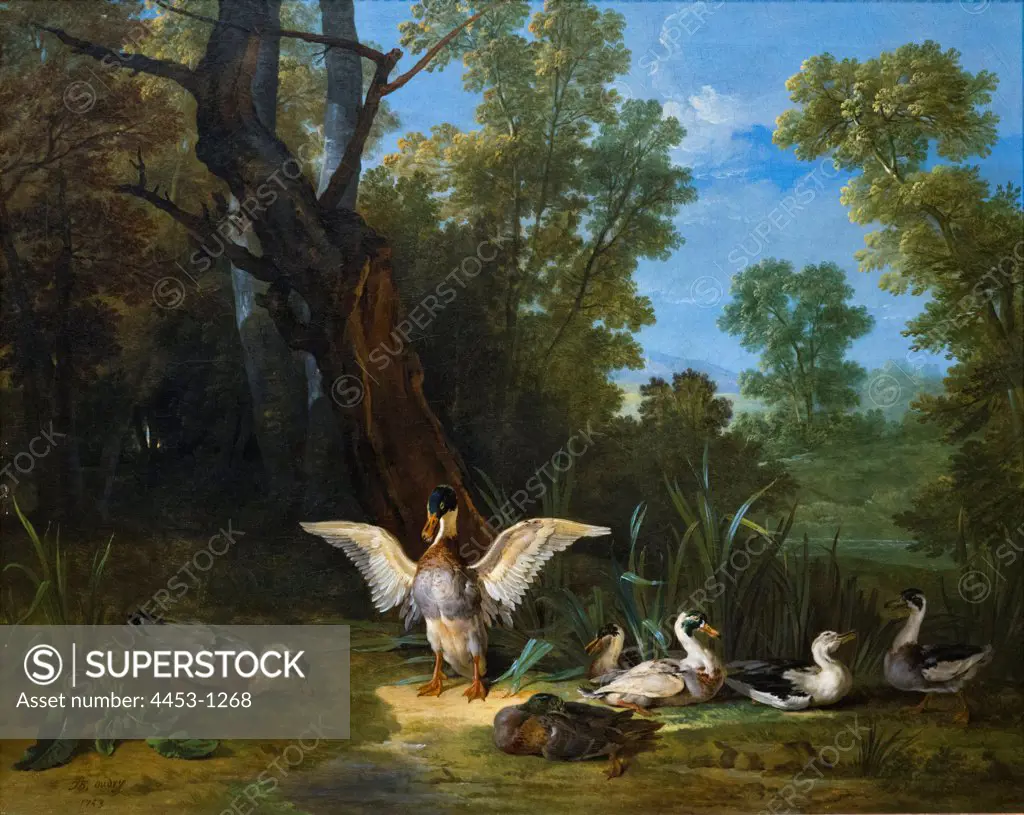 Jean-Baptiste Oudry; French; Paris 1686-1755 Beauvais; Ducks Resting in Sunshine; 1753; Oil on canvas.