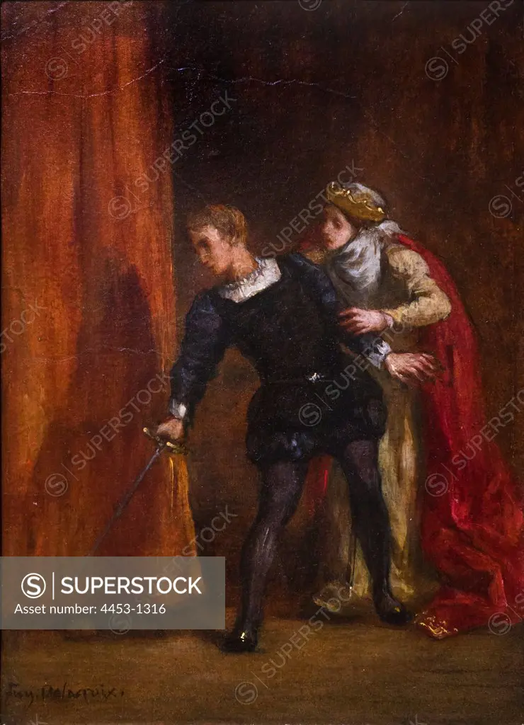 Hamlet and His Mother; Oil on canvas ; 1849 ; Eugène Delacroix