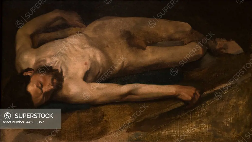 Edgar Degas; French; 1834-1917; Male Nude; 1856; Oil on canvas.
