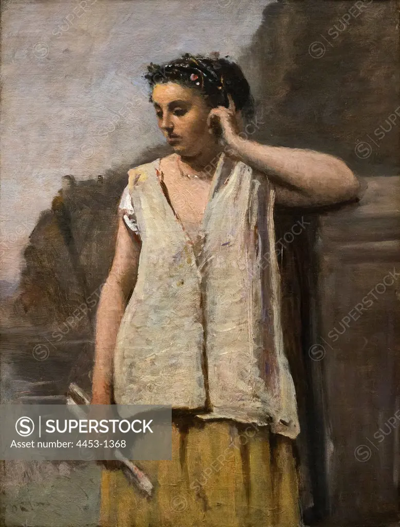 Camille Corot; French; 1796-1875; The Muse: History; ca. 1865; Oil on canvas.