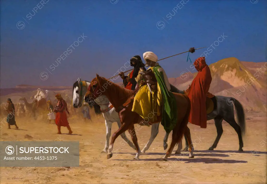 Arabs Crossing the Desert by Jean-Leon Gerome; Oil on wood.