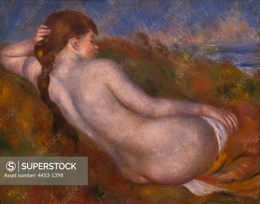 Auguste Renoir; French; Limoges 1841-1919 Cagnes-sur-Mer; Reclining Nude; 1883;Oil on canvas.