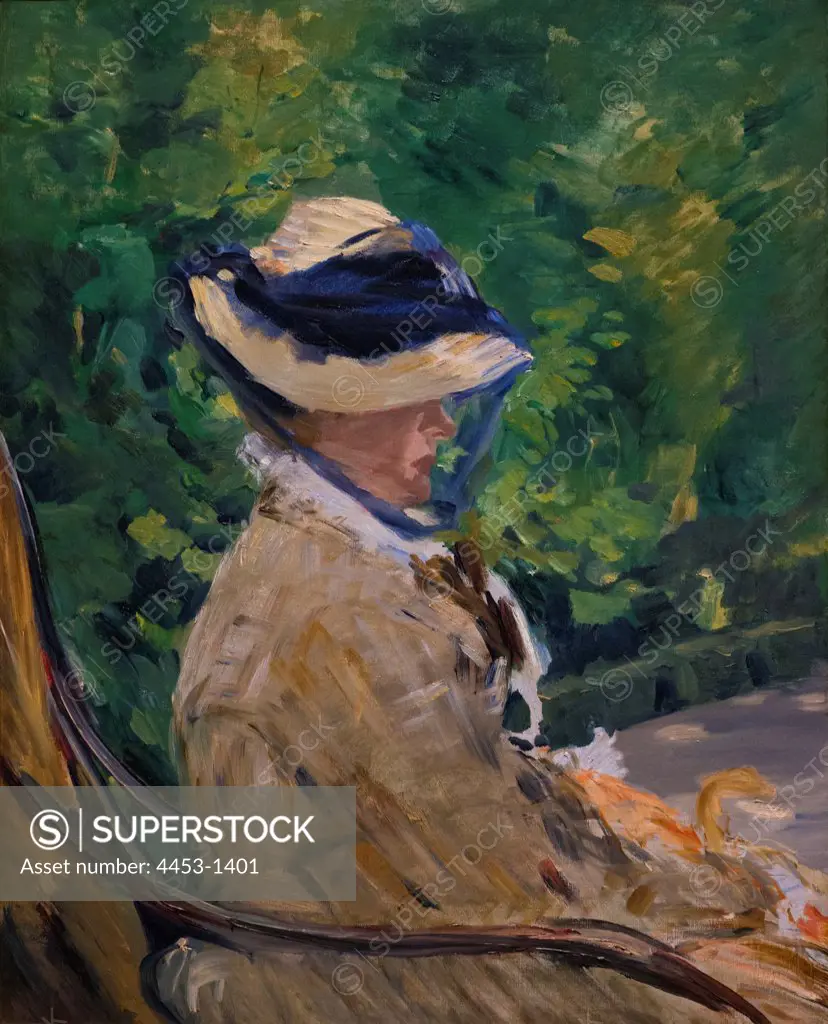 Edouard Manet; French; Paris 1832-1883 Paris; Madame Manet (Suzanne Leenhoff; 1830-1906) at Bellevue; 1880; Oil on canvas.