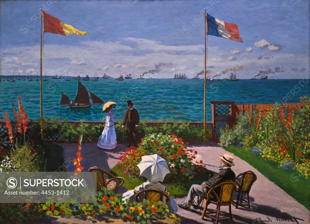 Claude Monet; French; 1840-1926; Garden at Sainte-Adresse; 1867; Oil on canvas.