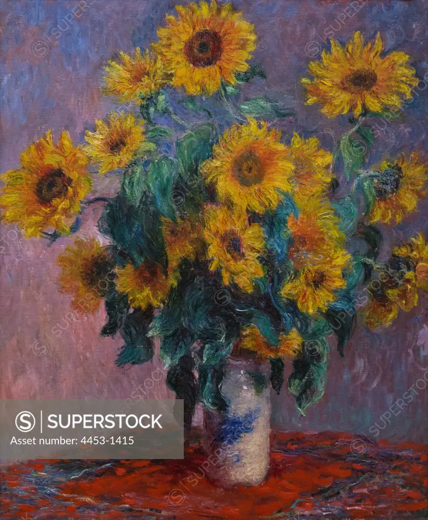 Claude Monet; French; Paris 1840-1926 Giverny; Bouquet of Sun_owers; 1881; Oil on canvas.
