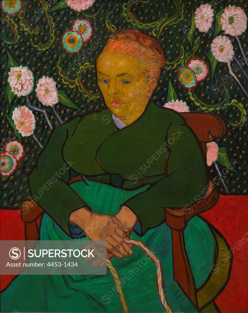 Vincent van Gogh; Dutch; Zundert 1853-1890 Auvers-sur-Oise; La Berceuse (Woman Rocking a Cradle; Augustine -Alix Pellicot Roulin; 1851-1930); 1889; Oil on canvas.