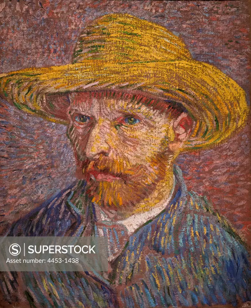Self-Portrait with a Straw Hat (obverse: The Potato Peeler); 1887; Oil on canvas.