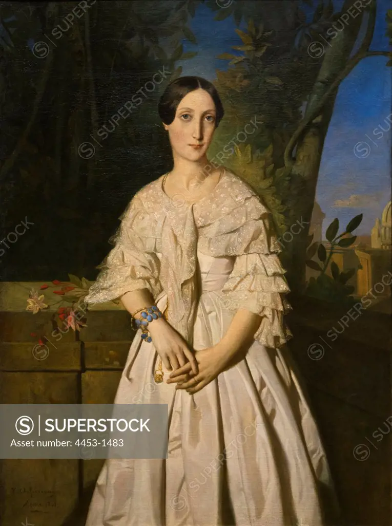 Theodore Chasseriau; French; 1819-1856; Comtesse de La Tour-Maubourg; (nee Marie-Louise-Charlotte-Gabrielle; Thomas de Pange; 1816-1850); 1841; Oil on canvas.