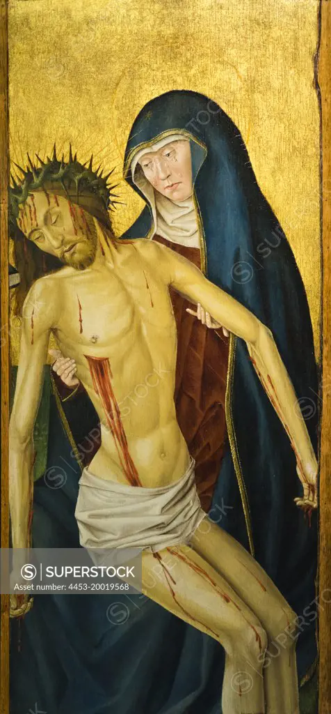 Pieta by School of Picardy; Oil on panel; Circa 1460 - 1470; Houston; Texas; USA