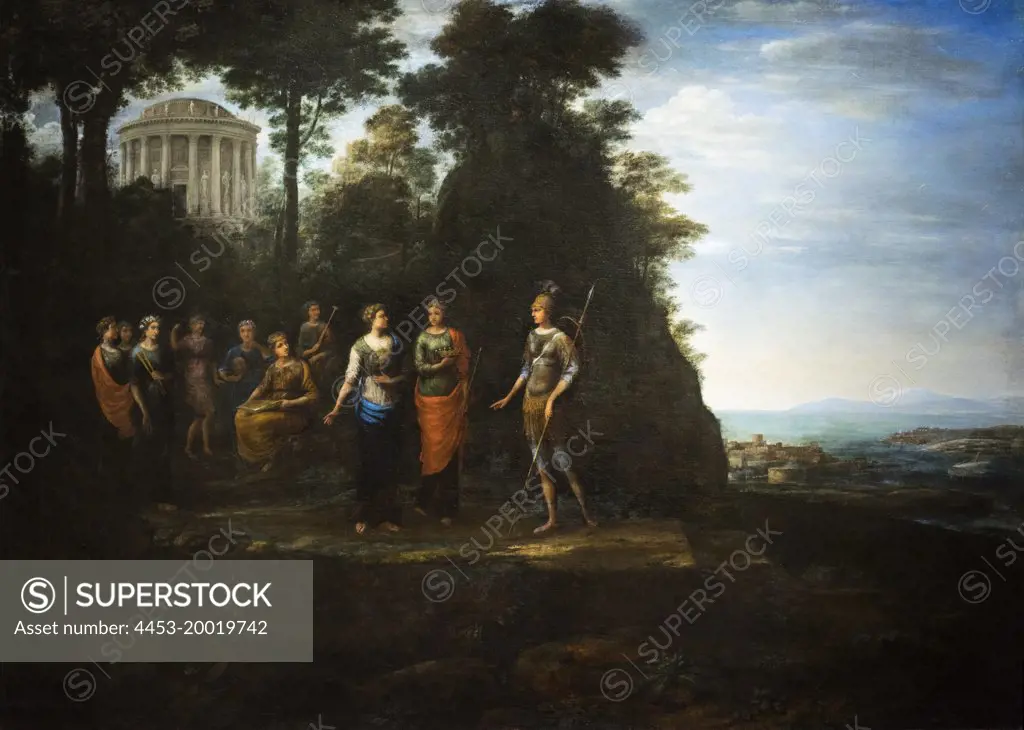 Minerva Visiting the Muses on Mount Parnasus by Claude Lorrain; Oil on canvas; 1680