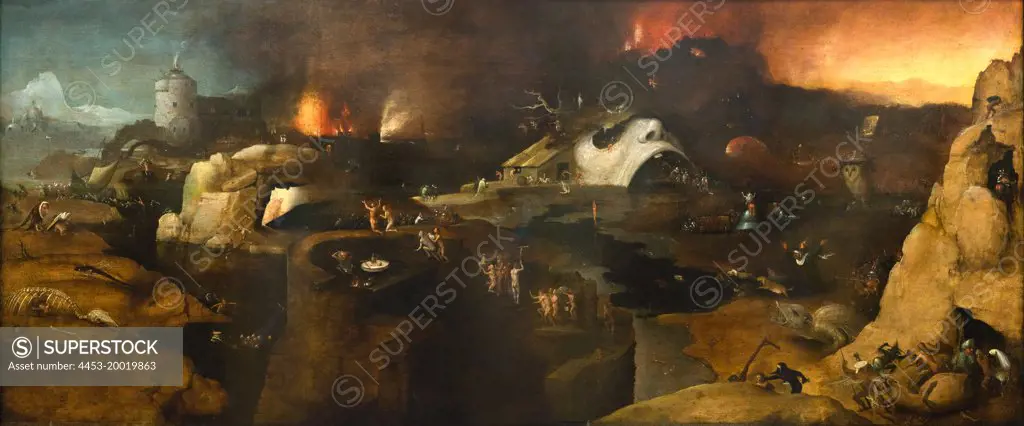 Christ's Descent into Hell; in the Style of Hieronymus Bosch; Oil on wood