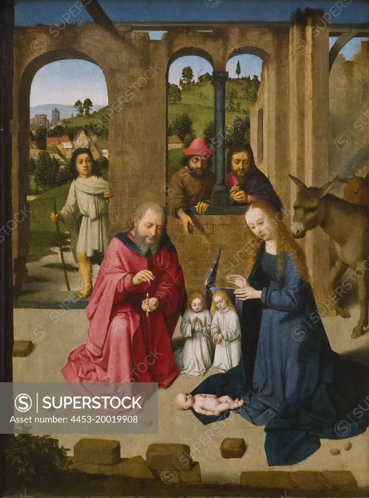 Nativity by Gerard David (1455 - 1523); Oil on wood; early 1480s