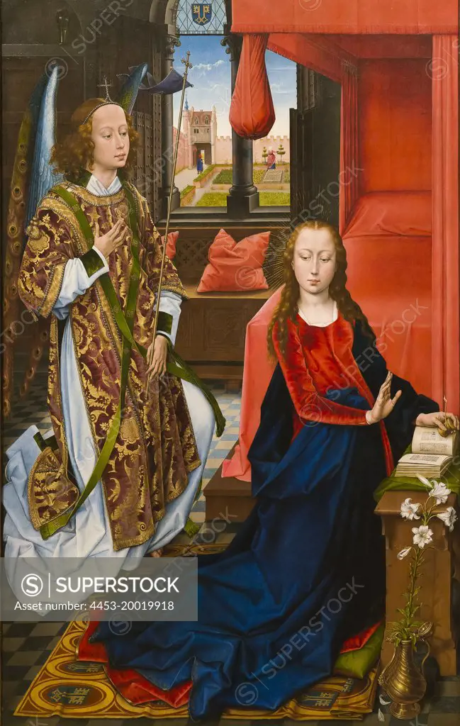 Annunciation by Hans Memling (died 1494); Oil on wood; 1465 - 75