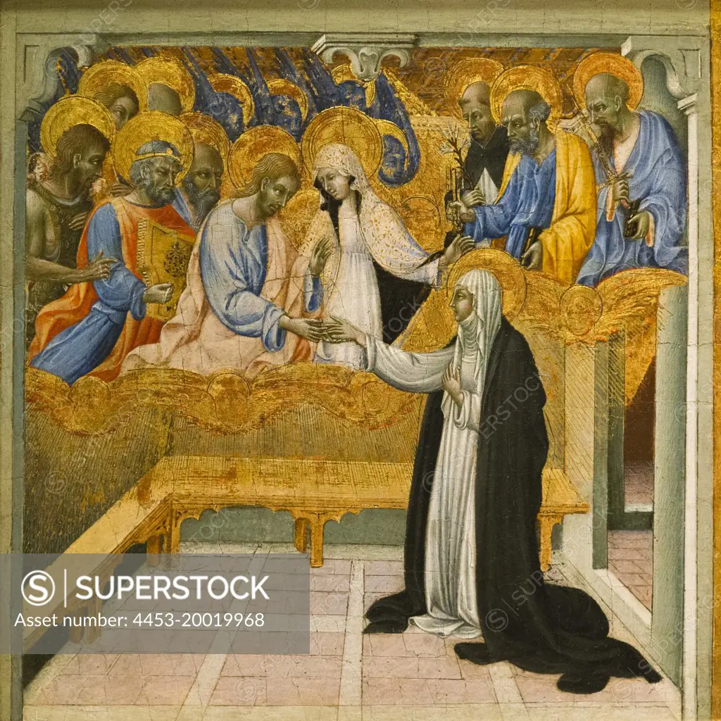 The Mystic Marriage of Saint Catherine of Siena by Giovanni di Paolo (Giovanni di Paolo di Grazia); Tempera and gold on wood; 15th century