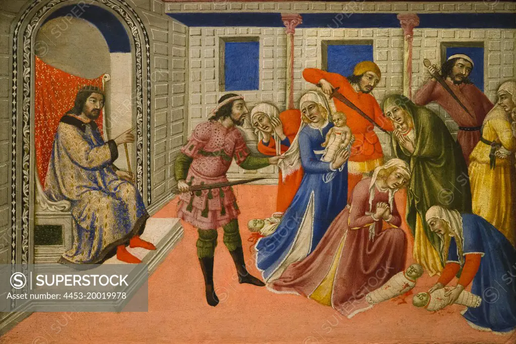 The Massacre of the Innocents by Sano di Pietro (Ansano di Pietro di Mencio); Tempera on wood; Circa 1470