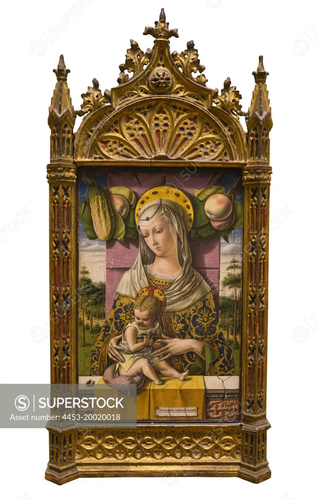 Madonna and Child by Carlo Crivelli; Tempera and gold on wood; Circa 1480 