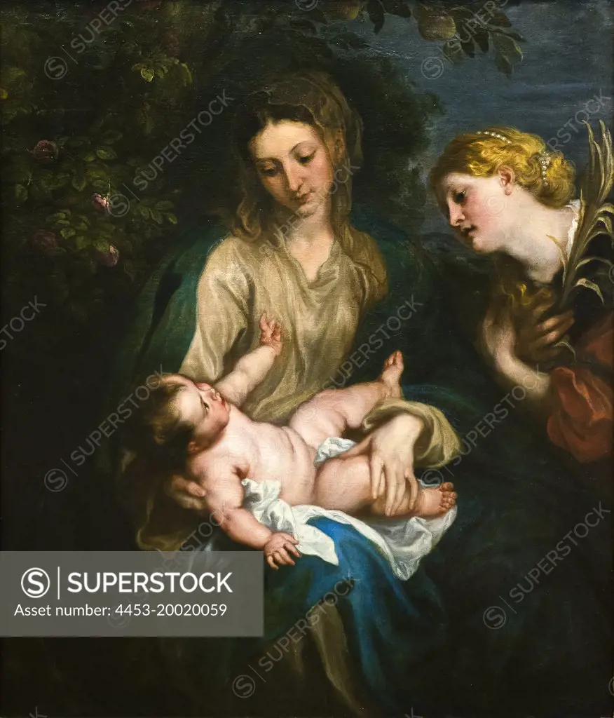 Virgin and Child with Saint Catherine of Alexandria by Anthony van Dyck; Oil on canvas; circa 1630