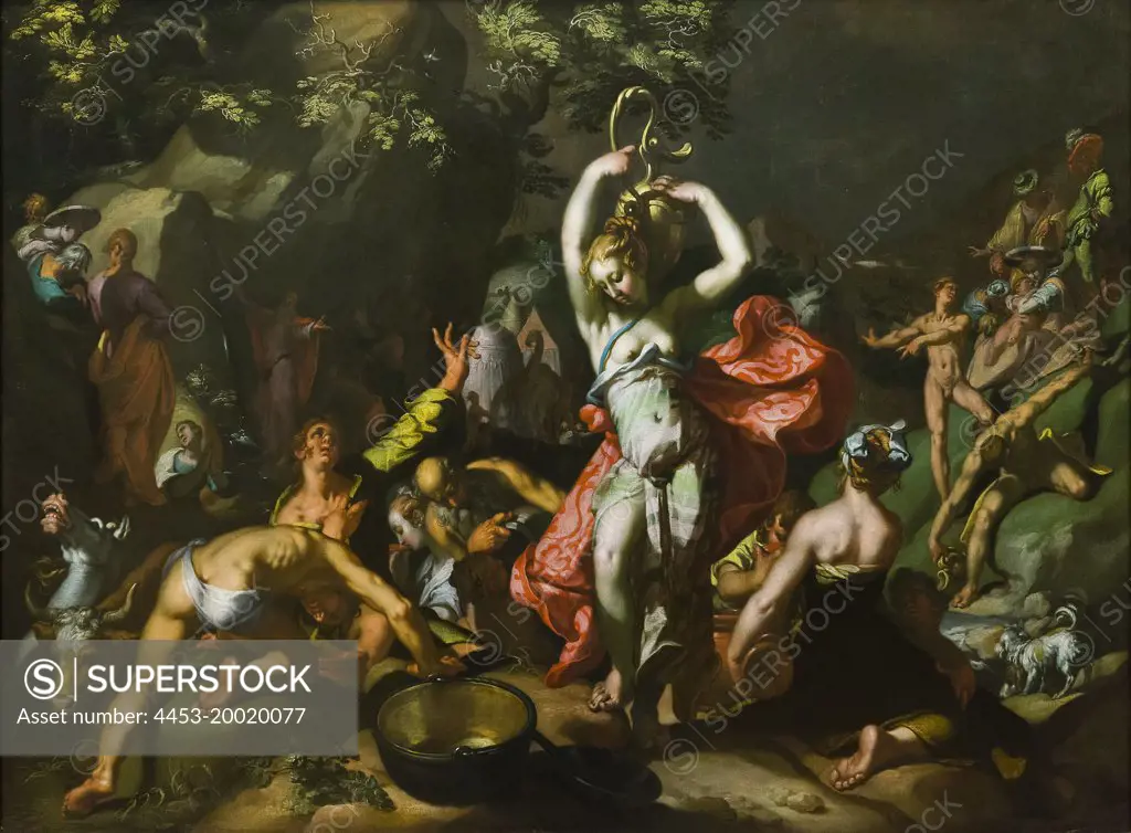Moses Striking Rock by Abraham Bloemaert (1566 - 1651); Oil on canvas; 1596