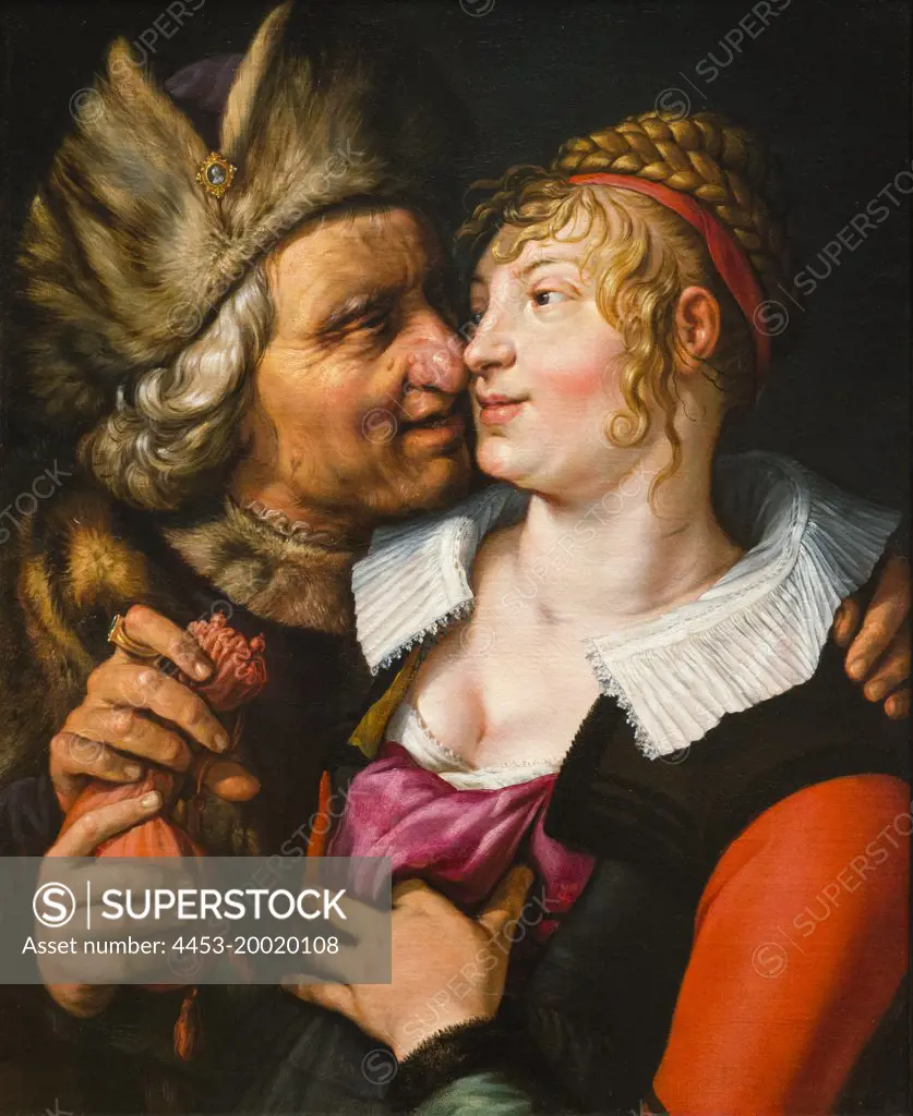 Ill - matched Couple by Hendrick Goltzius (1558 - 1617); Oil on canvas; 1615