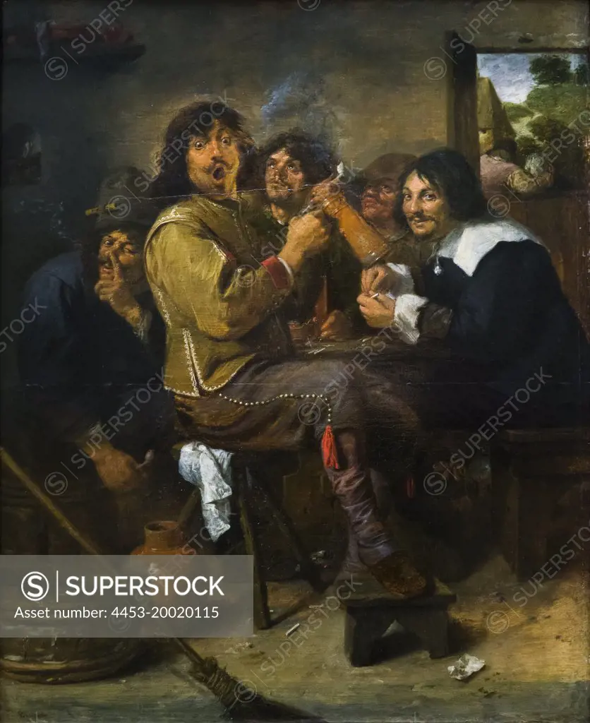 Smokers by Adriaen Brouwer (1605/6 - 1638); Oil on wood; circa 1636