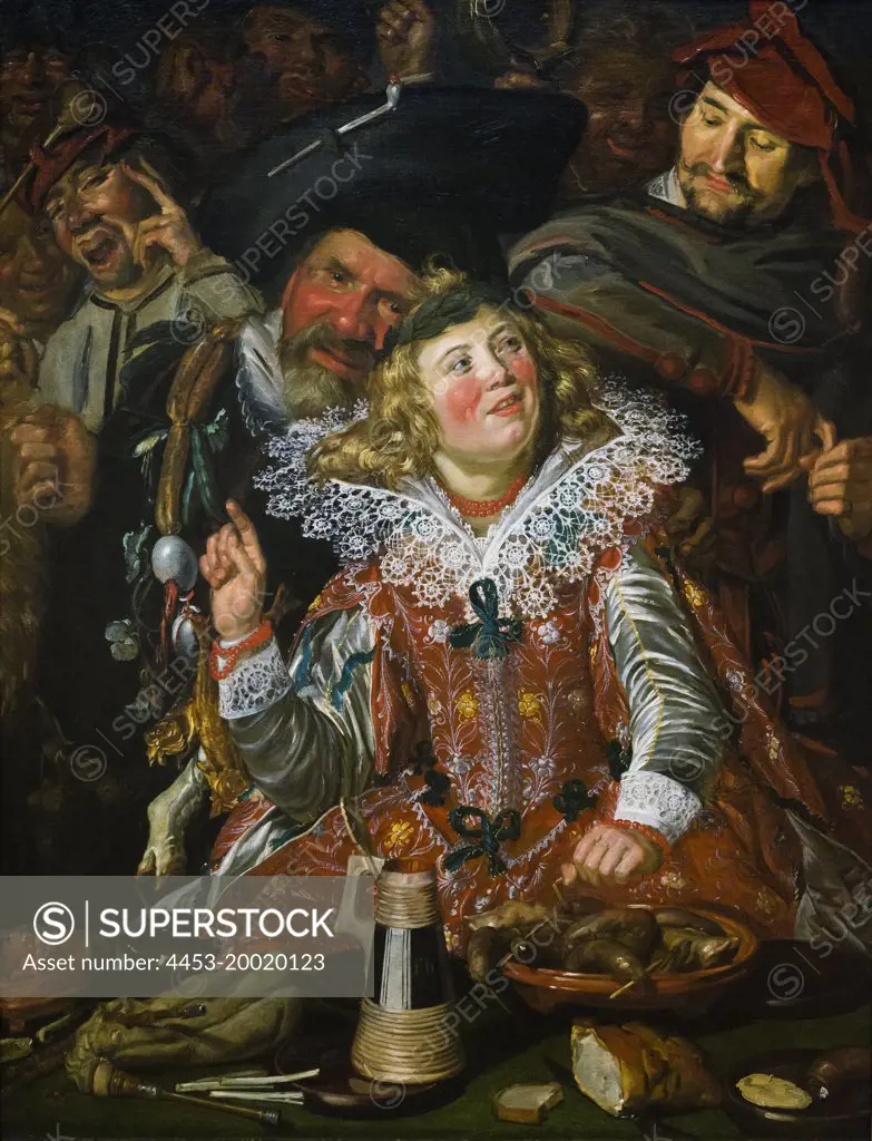 Merrymalzers at Shrovetide by Frans Hals; Oil on canvas; circa 1616 - 17