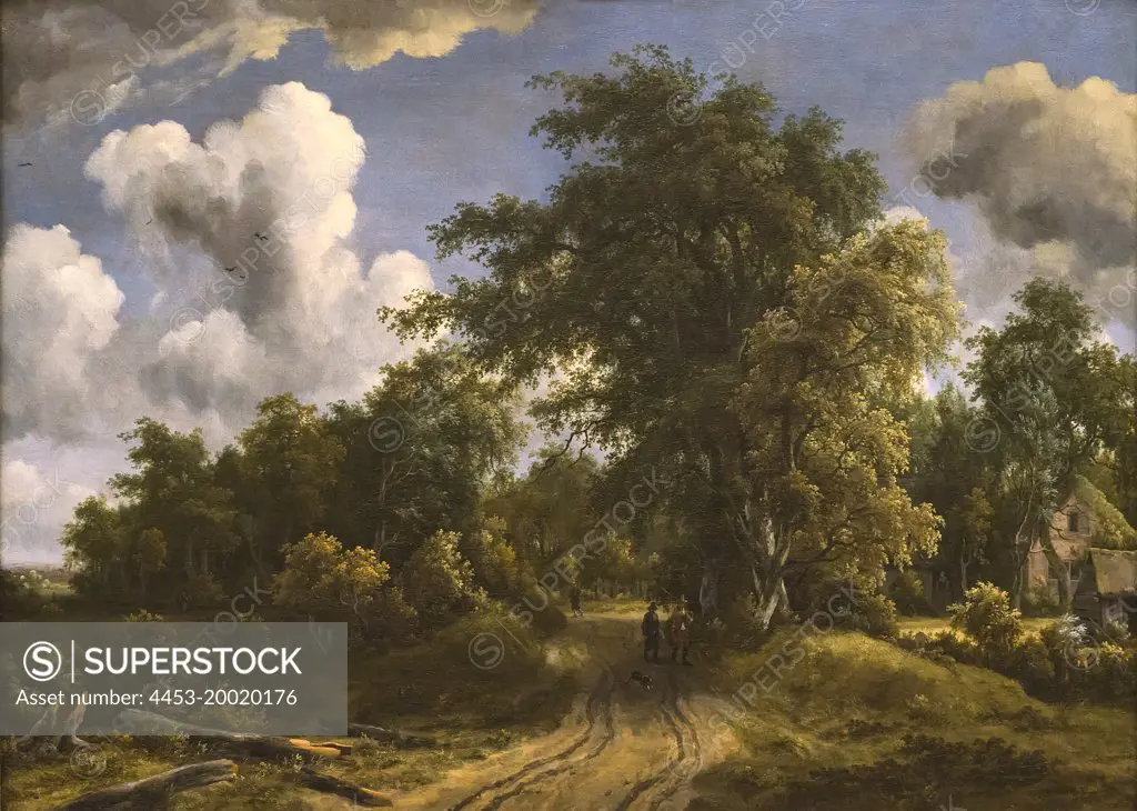 Woodland road by Meyndert Hobbema (1638 - 1709); Oil on canvas; circa 1670