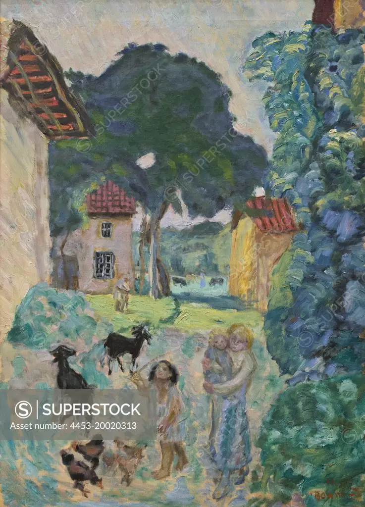 Village Scene; Grasse by Pierre Bonnard (1867 - 1947); Oil on canvas; 1912