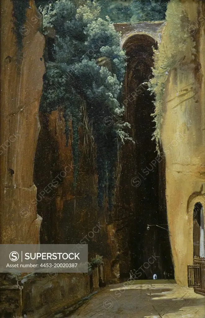 Grotto of Posilipo at Naples by Gustaf Soderberg; oil on paper laid down on masonite; 1820; The Metropolitan Museone