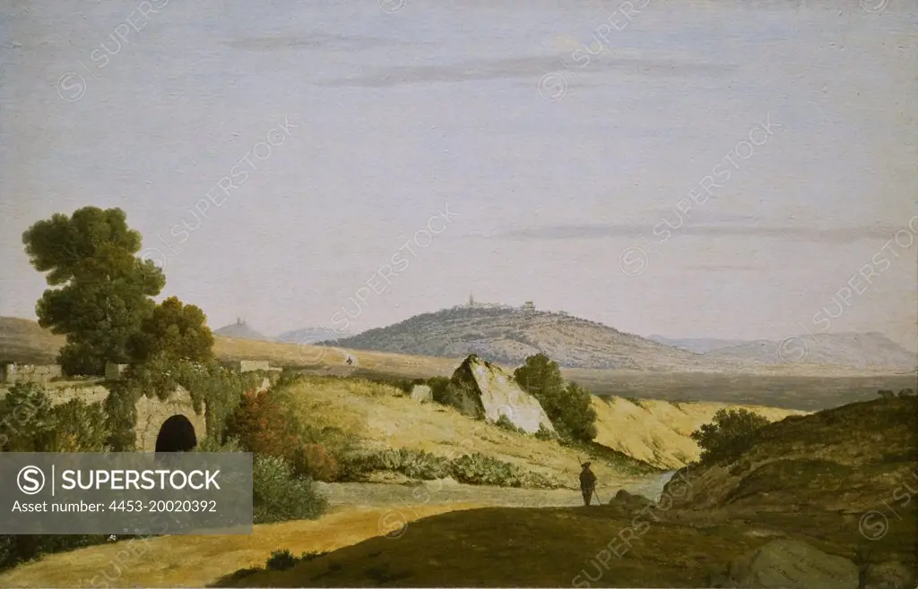 Ponte Loreto near Nettuno by Thomas Jones; oil on paper laid down on canvas; 1787
