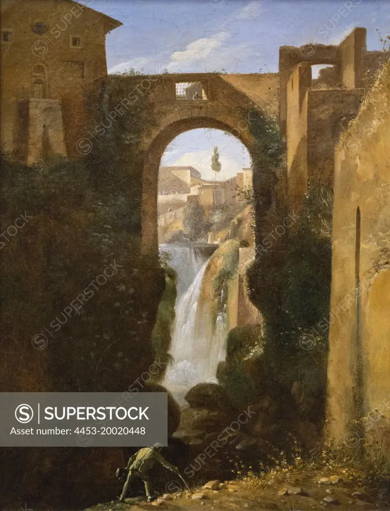Ponte San Rocco and Waterfalls by Francois Marius Granet; oil on canvas; circa 1810 - 1820