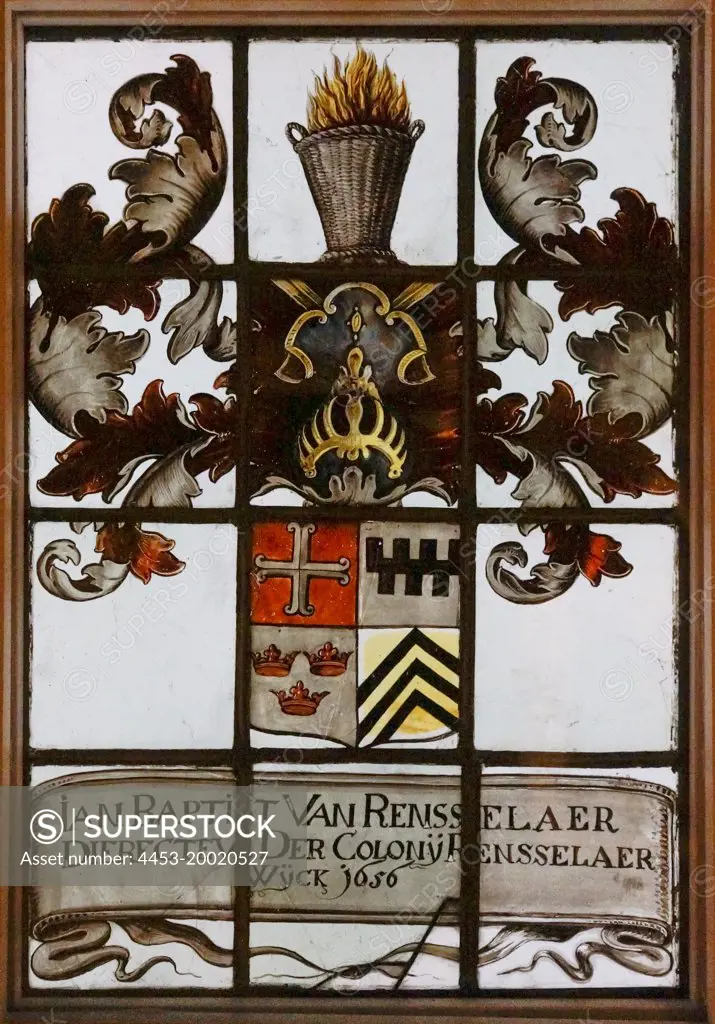 Stained glass window by Evert Duyckinck (circa 1620 - circa 1700); circa 1656; Painted and leaded glass