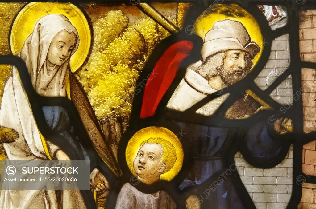Detail from The Return from Egypt and the massacre of the innocents by Gerhard Remsich (circa 1522 - 42); Germany; North Rhine - Westphalia; Steinfeld Abbey; stained glass; 1528