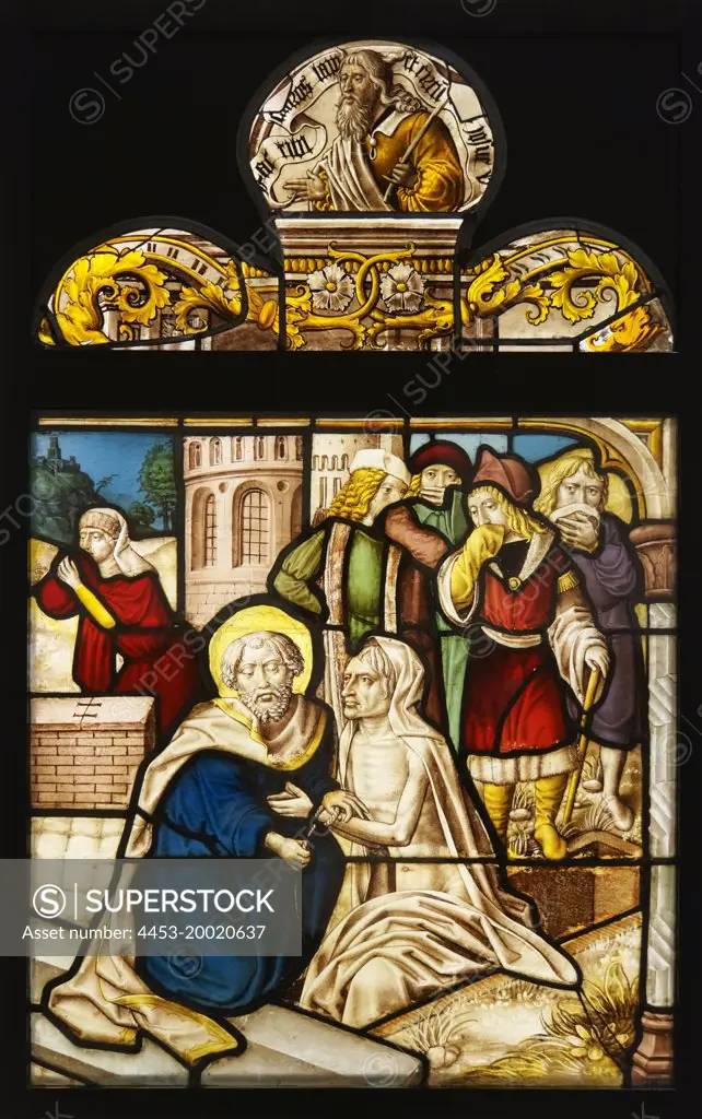 The Raising of Lazarus by Everhard Rensig (circa1510 - 30); Germany; North Rhine - Westphalia; stained glass; 1516 - 22