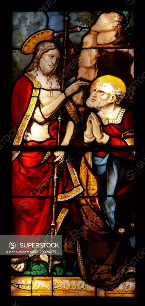 Part of Three Scenes from the Life of St Peter possibly by Arnoult de Nimegue; France; Rouen; Church of Saint Pierre du Chatel; stained glass; circa 1525 - 30 