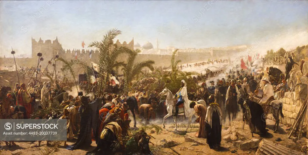 Crown Prince Friedrich Wilhelm of Prussia enters Jerusalem in 1869. c.1876 (Wilhelm Gentz; 1822-1890)