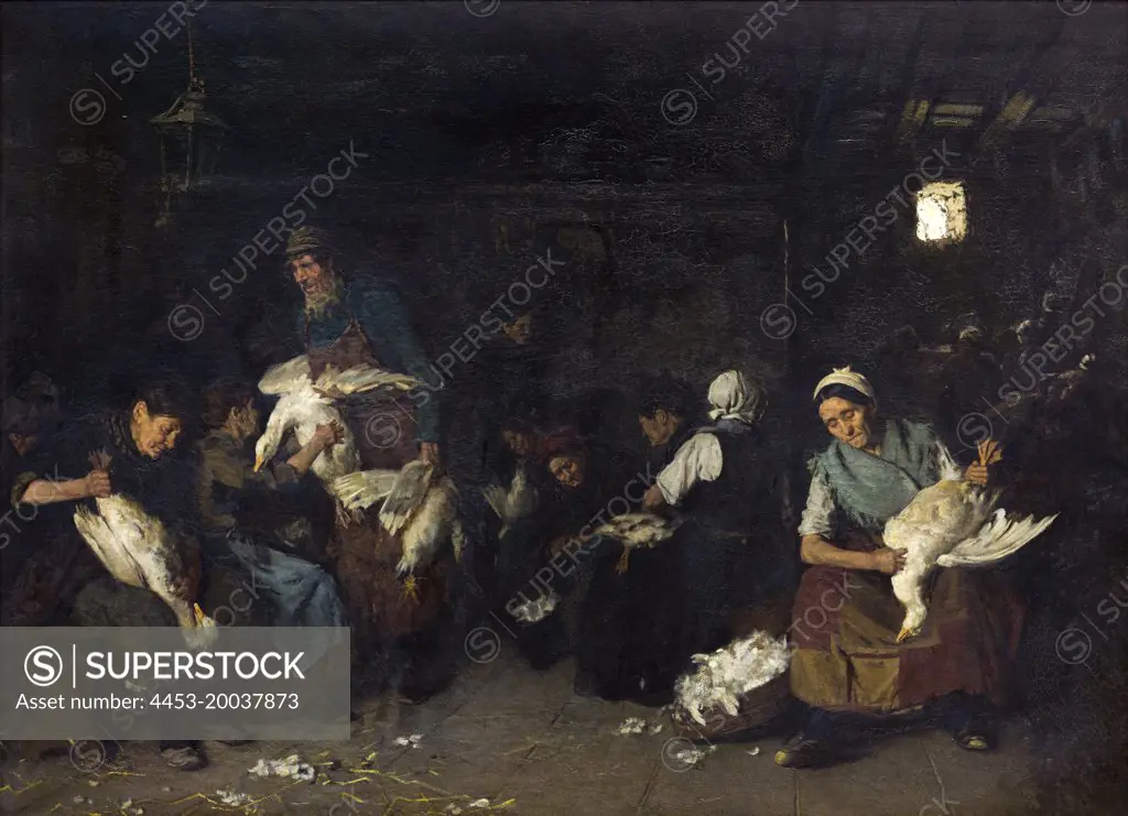 1872 women Plucking Geese. (Max Liebermann; Berlin 1847-1935 Berlin)