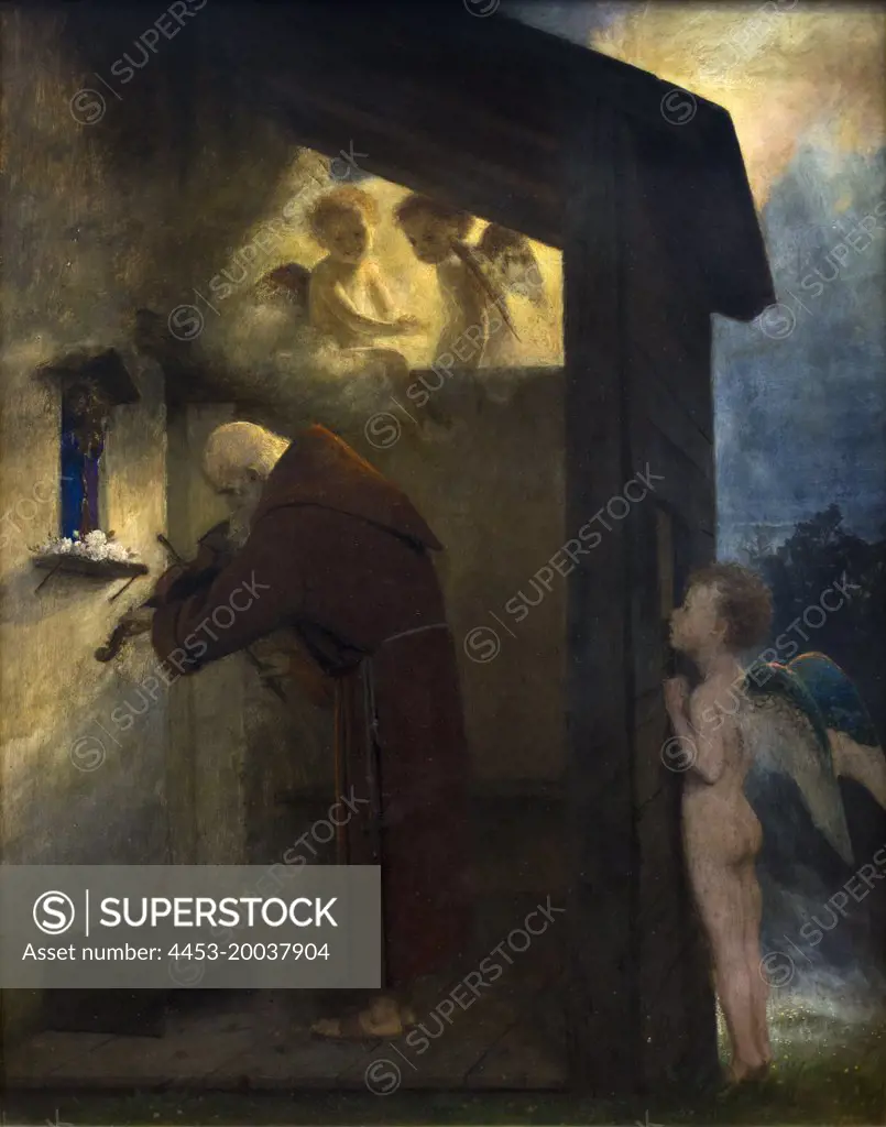 1884 The Hermit. (Arnold Bocklin; Basel 1827-1901 San Domenico bei Fiesole)