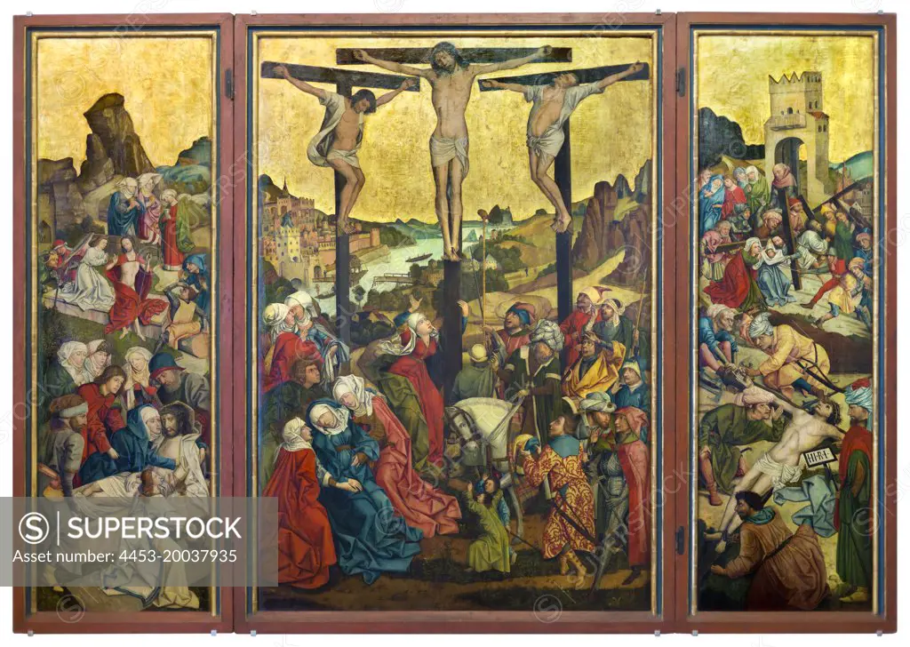 Augsburg; about 1485; Winged Altarpiece with Scenes from the Passion of Christ Tannenholz
