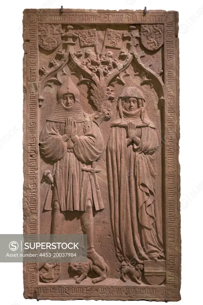 Tombstone of Conrad Beyer of Boppard. (d.1421) and Merga of Parroye. (d.1395) ; (Mainz; about 1400 of sandstone from the former Benedictine monastery-Marienberg near Boppard)