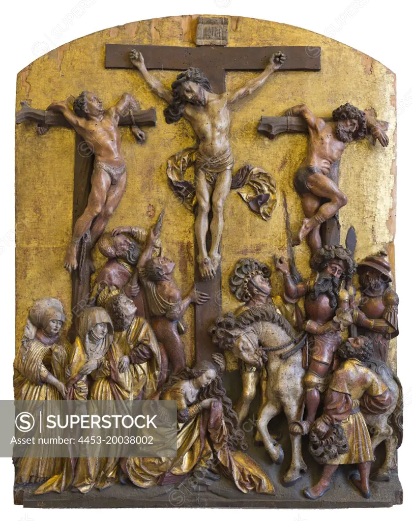 Crucifixion of Christ Strabburg; about 1515 Lindenholz; original version. (Hans Wydyz; Strabburg about 1475-15I6; aquired 1918; Geschenk James Simon )