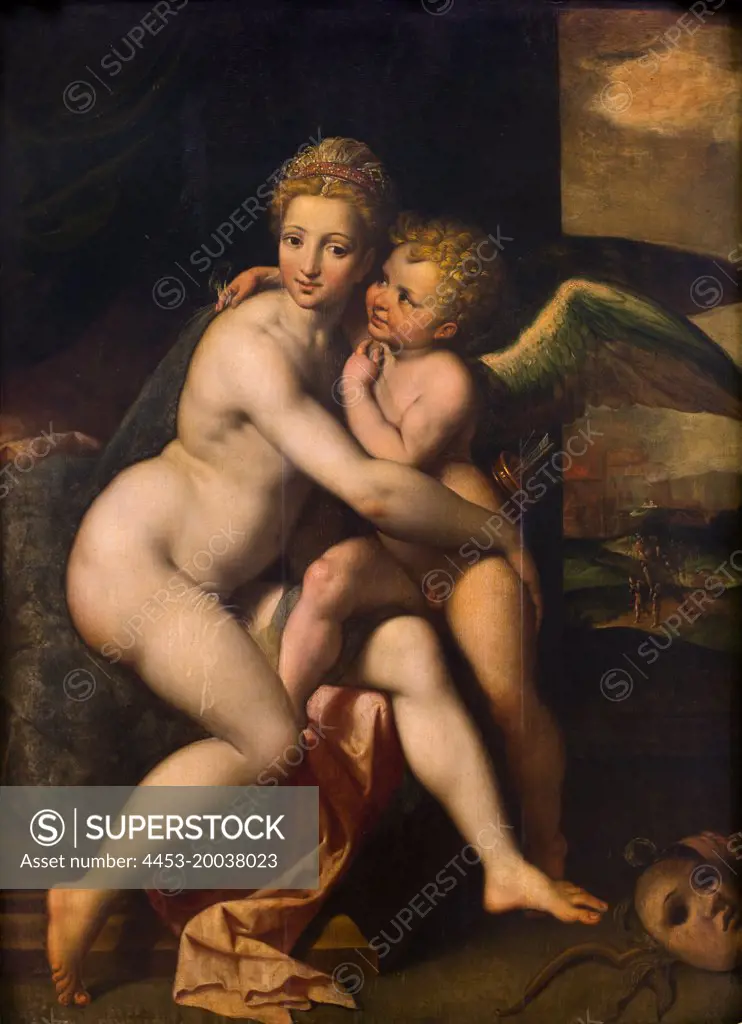 Venus and Cupid. (Jacques de Backer; Antwerp; about 1540/45-vor 1600 Antwerp; oak wood)