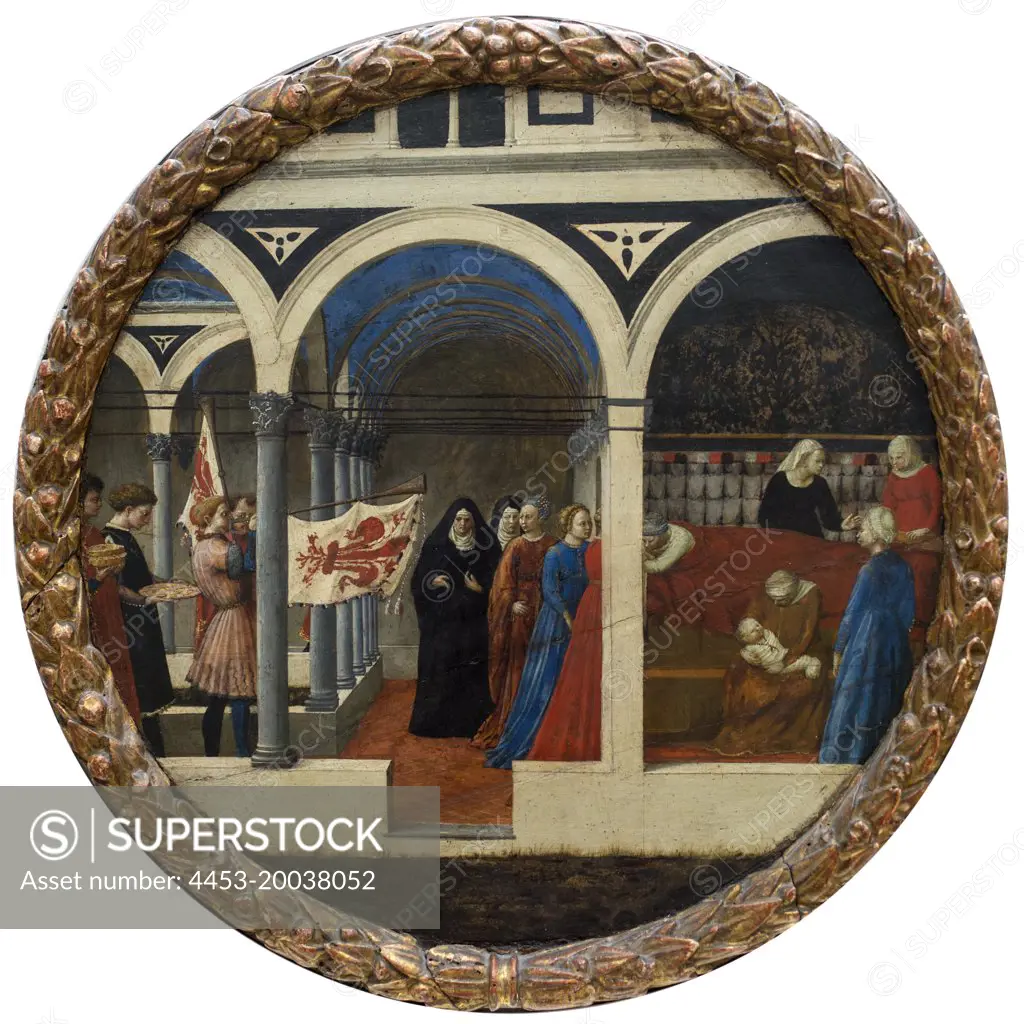 "Visitors of the Birth, Florence. (After Masaccio 1401 San Giovanni Valdarno-1428; Rome)"