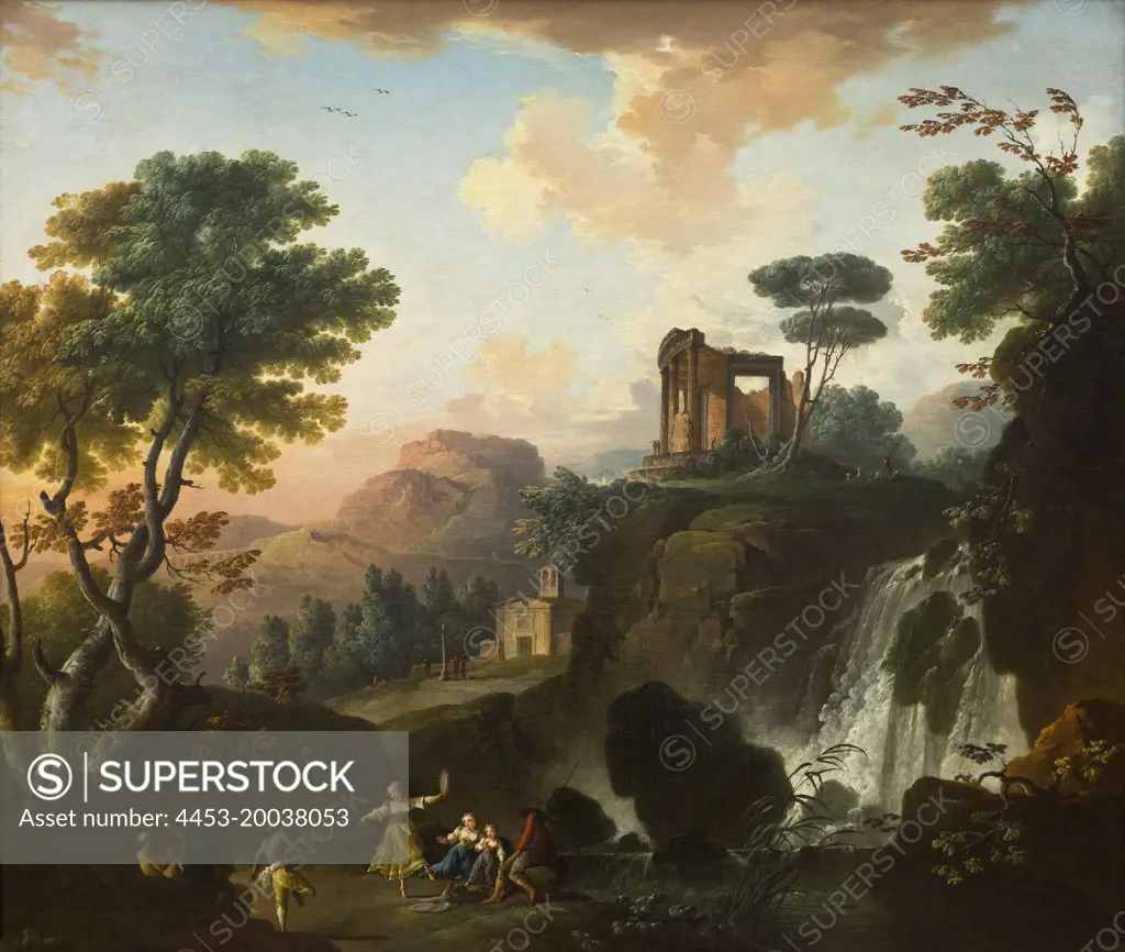 The Temple of Vesta in Tivoli. (Charles Francois de Lacroix; Paris; 1720- 1782 Berlin; 1764 Leinwand)