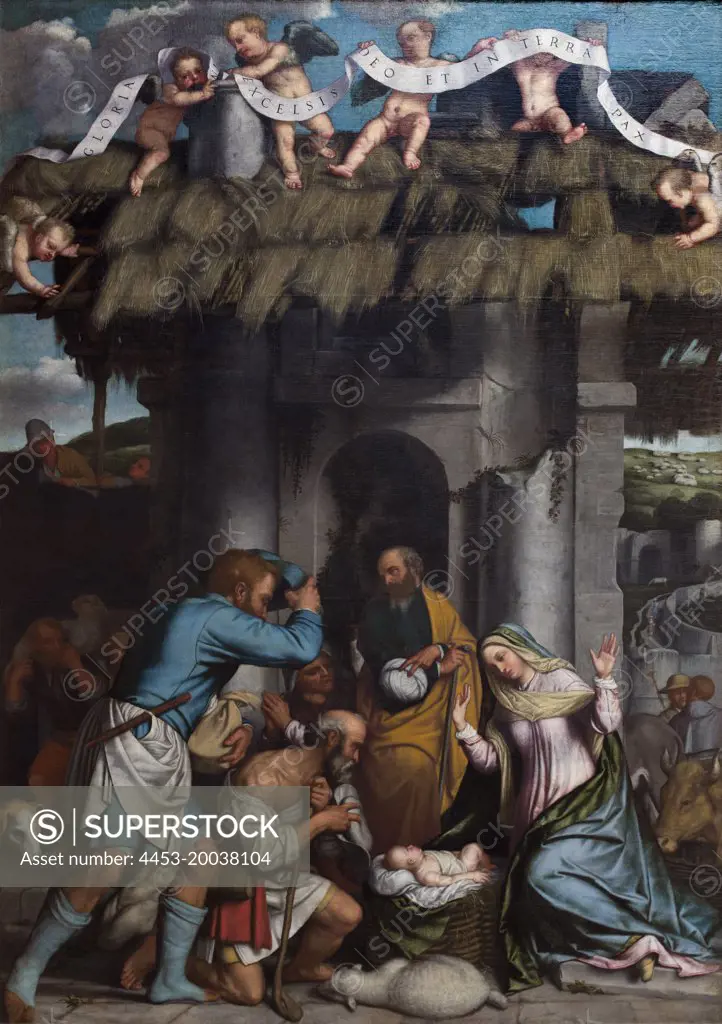 The Adoration of the Shepherds. C. 1540/45. (Alessandro Bonvicino; gen. Moretto; 1498 -1554)
